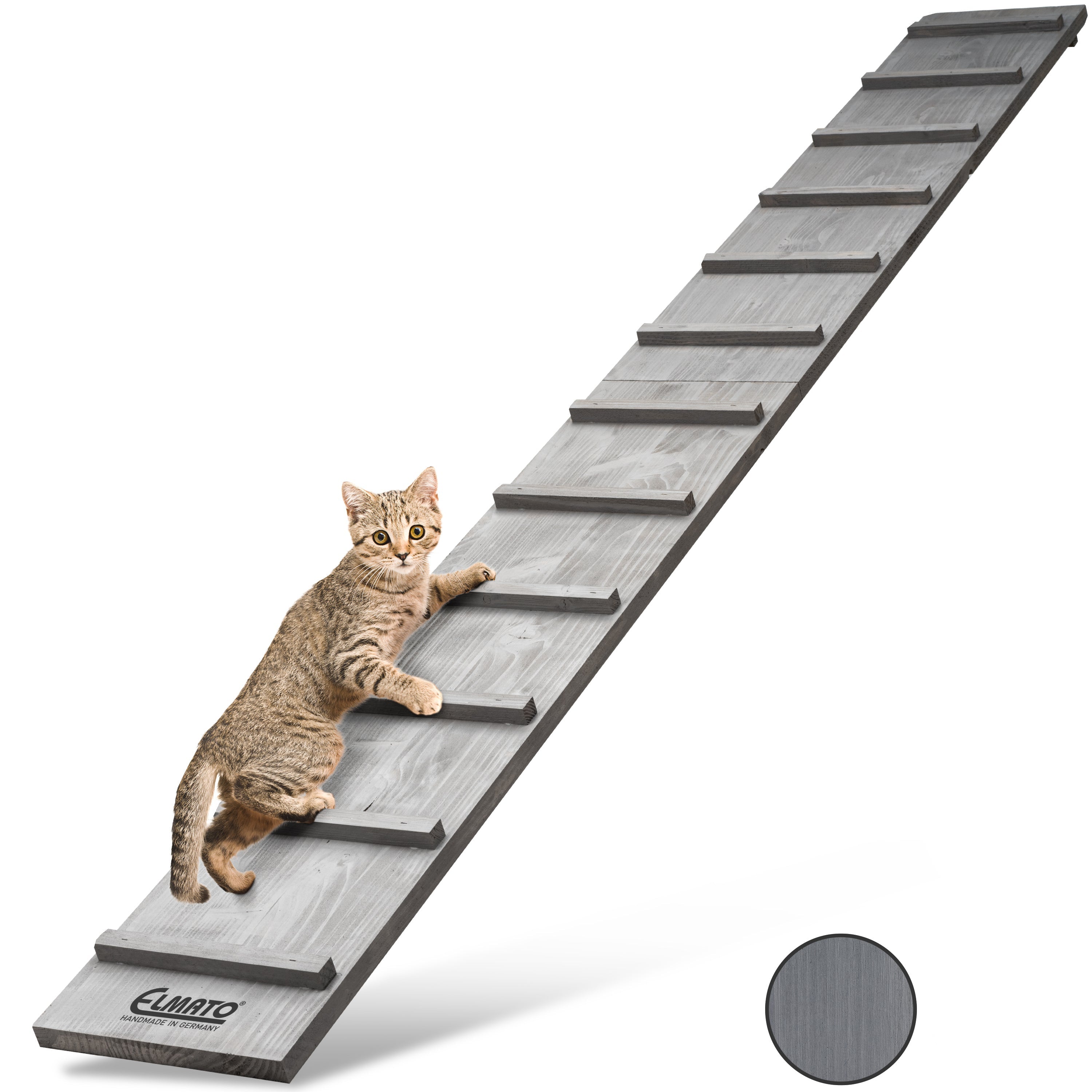 Elmato Katzentreppe lackiert – wetterfest 1-4 Meter, verschiedene Größen