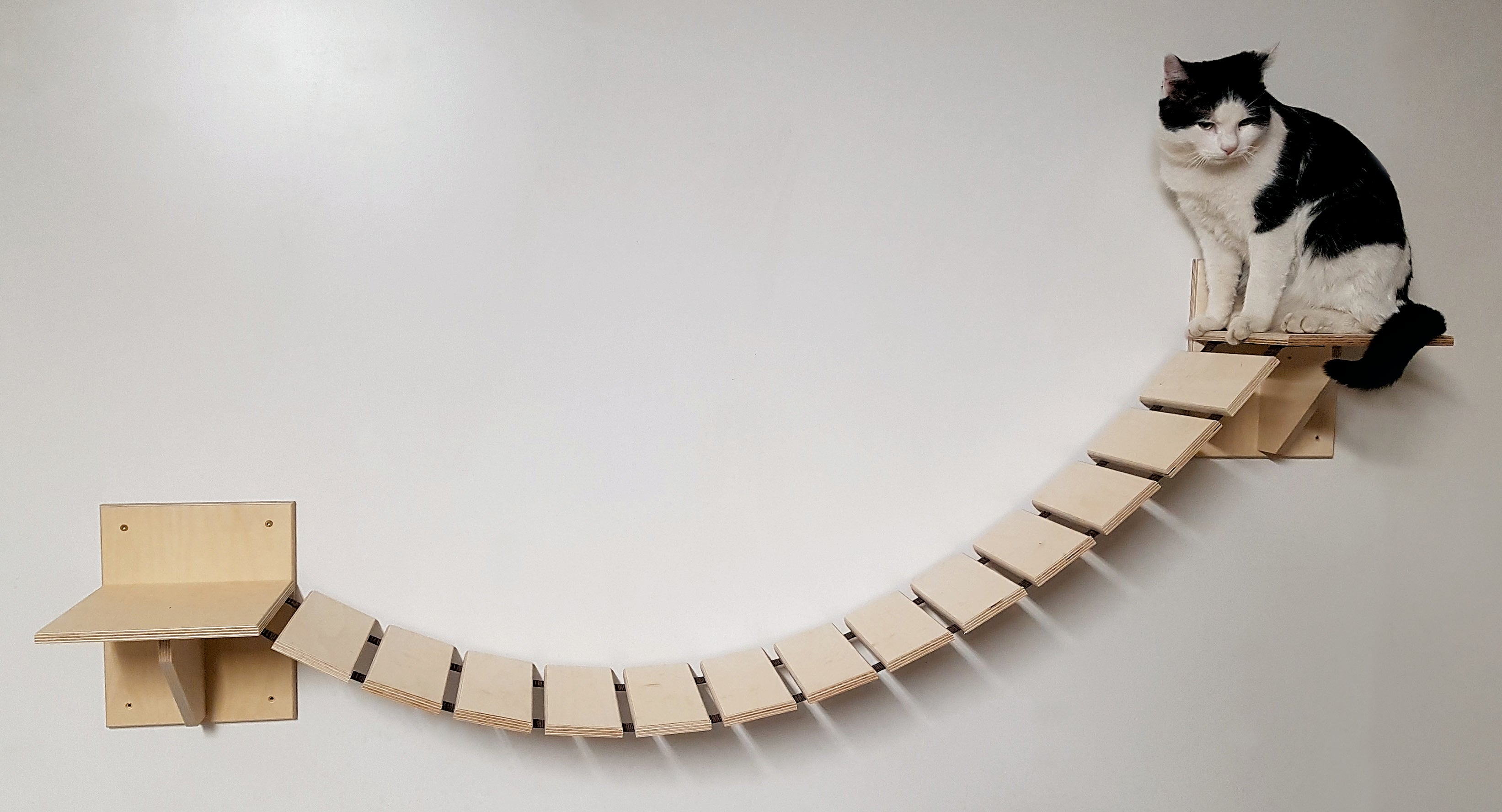 Elmato Katzen Wandhängebrücke, Treppe, Katzenzubehör, 150x20cm