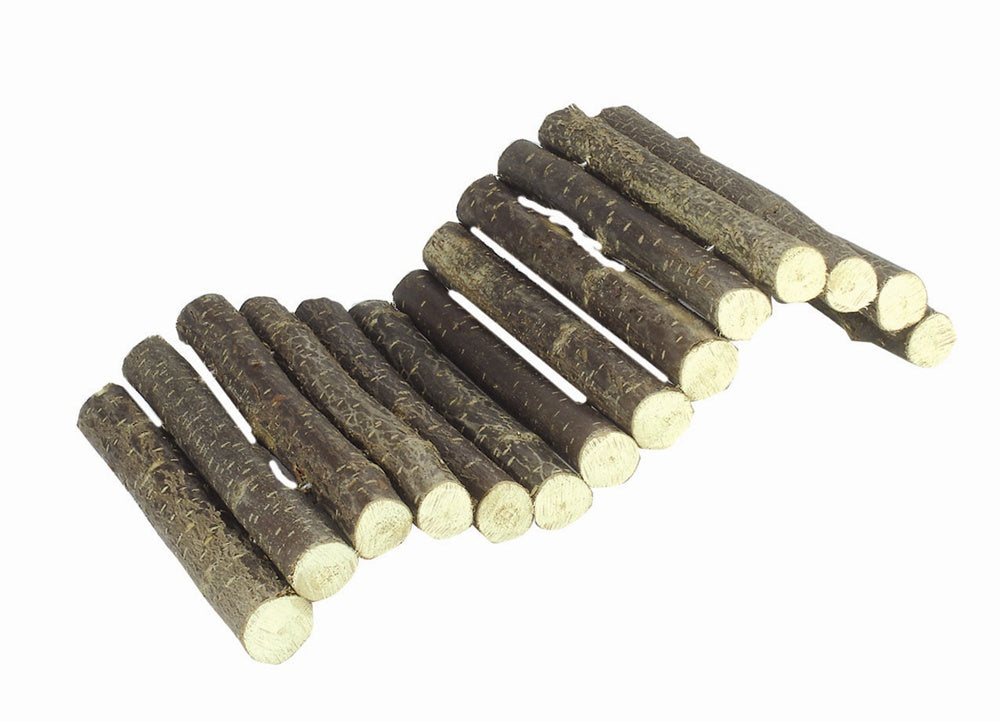 Elmato Natur-Nagerbrücke, flexibel,mit Rinde, Haselnuss, 27x16cm
