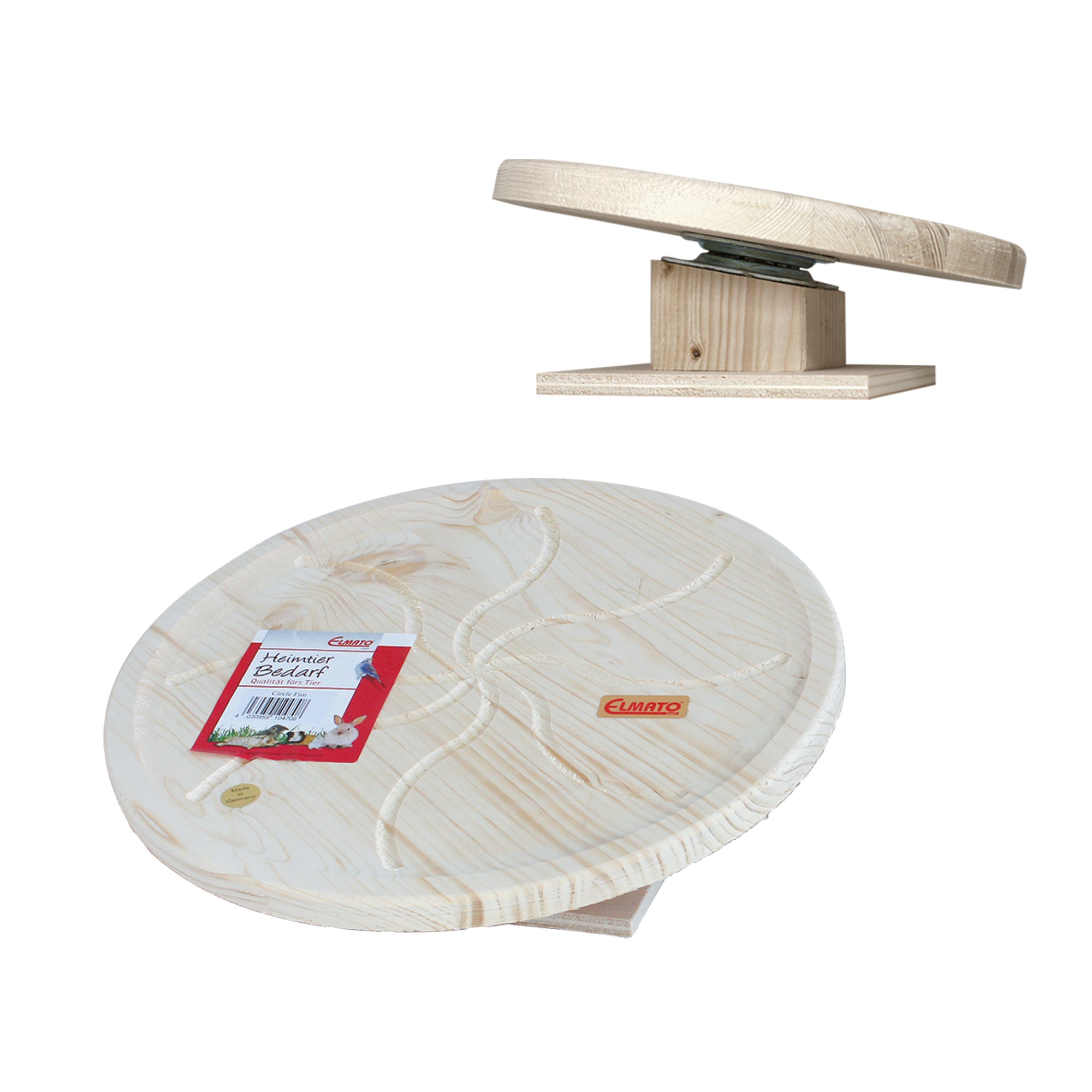 Elmato Circle Fun Drehteller, Holzlaufscheibe für Nager, 30cm