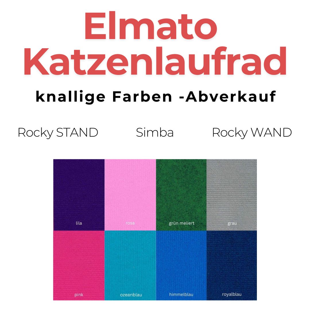 Elmato Katzenlaufrad - knalligen Farben - Abverkauf
